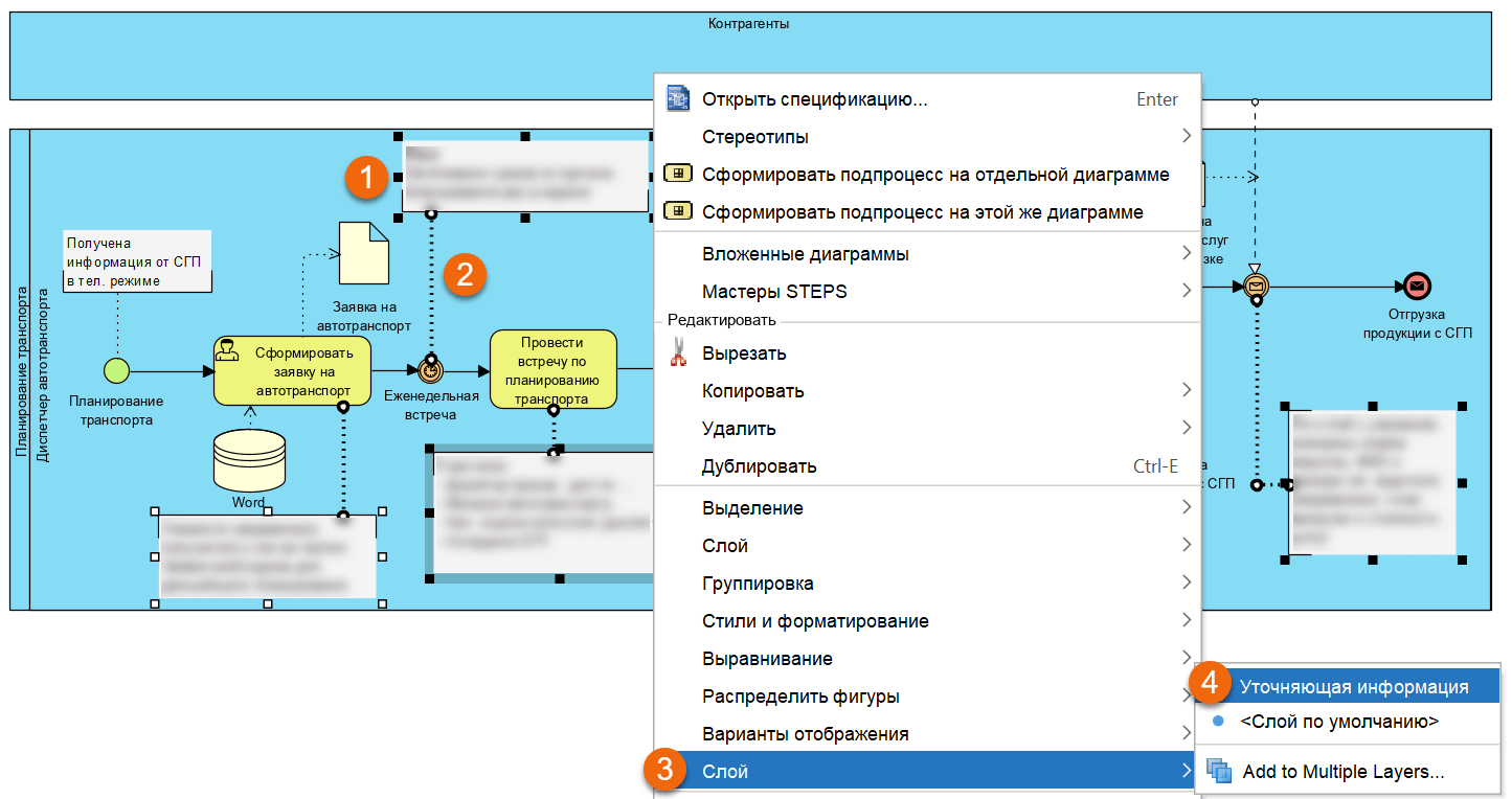 Як приховати інформацію на процесі у Visual Paradigm 3